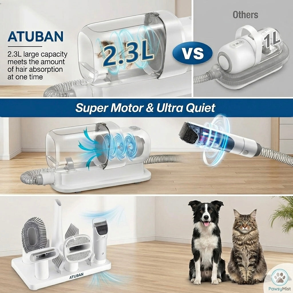 PawsyPro™ – Sistema di Toelettatura con Aspirazione Ciclonica